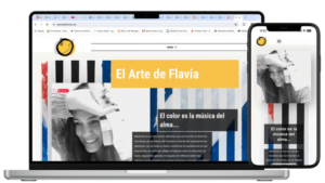 El Arte de Flavia -Diseño de marca personal - Tienda on line - Sistema de agendamiento y automatización - Modelo de Negocio y Mentoring desarrollado por Intus Funnel